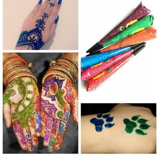 6 Color Mehndi  Cones (50 % OFF Eid al-Fitr)