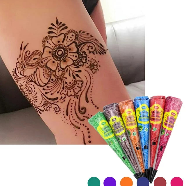 6 Color Mehndi  Cones (50 % OFF Eid al-Fitr)