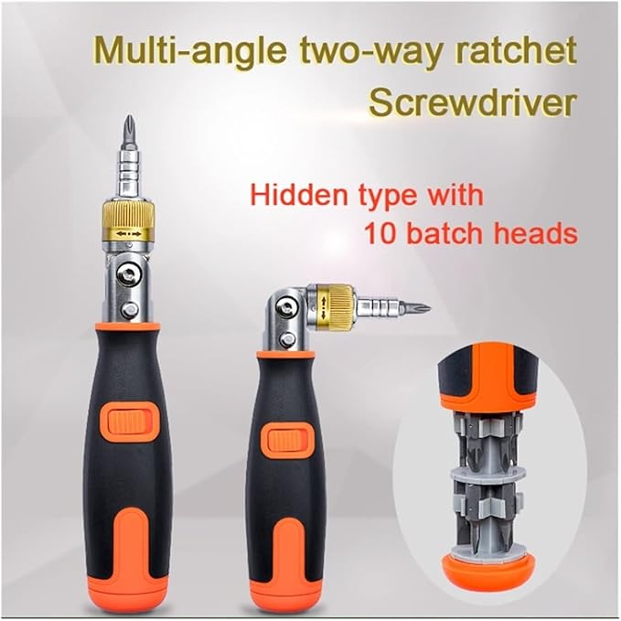 Strong Magnetic Multi-Angle Two-Way Ratchet Screwdriver