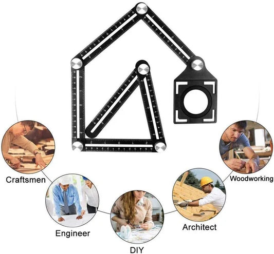 Six-Sided Aluminum Alloy Angle Measuring Tool