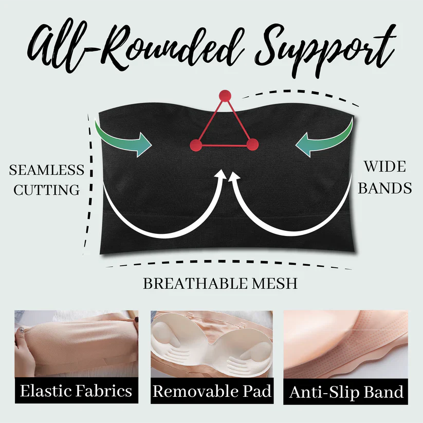 Full Supportive Rib Bandeau Strapless Bra